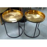 SIDE TABLES, a pair, 1960's French inspired, 50cm H.