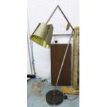 JNL FLOOR LAMP, articulating arm, with unusual shade, 166cm H.