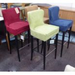 AARK BAR STOOLS, a set of four, various colours, 115cm H.