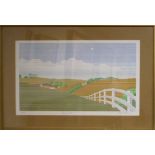 A SET OF THREE LITHOGRAPHS, of Landscapes, by LINDA HILL, MIKE SIBTHORP and BOB SAUNDERS,