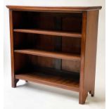 OPEN BOOKCASE, Victorian solid walnut rectangular with two adjustable shelves,