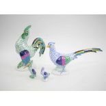 HEREND PORCELAIN, to include a variety of birds, 25cm H.