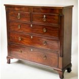 SCOTTISH HALL CHEST, early 19th century figured mahogany and boxwood lined,