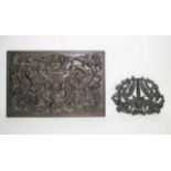 FLORENTINE STYLE CARVED RECTANGULAR PANEL, with leaf and scroll decoration,