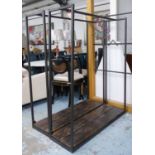 CLOTHES RACKS, a pair, metal contemporary industrial design, 40cm x 160cm H x 131cm.