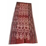 ANTIQUE IKAT TEXTILE WALL HANGING, 205cm x 86cm.