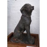 HOUNDS, a pair, faux bronzed finish, 62cm H.