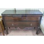 COMMODE, mid 20th century style Macassar ebony, with two long drawers, 127cm W x 46cm D x 93cm H.