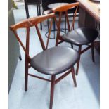 DINING CHAIRS, a set of four vintage, 1960's teak, 75cm H.