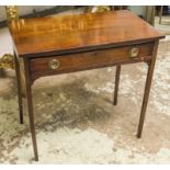 WRITING TABLE, George III mahogany with frieze drawer, 73cm H x 76cm x 43cm.