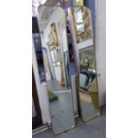 DRESSING MIRRORS, a pair, 1960's French inspired, 150cm H approx.