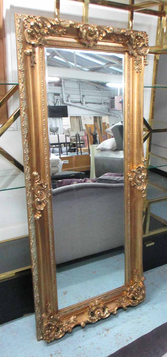 MIRROR, Continental style gilt with shell,