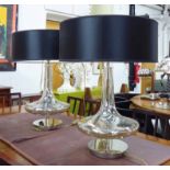 R V ASTLEY VITA TABLE LAMPS, a pair, with shades, 62cm H.