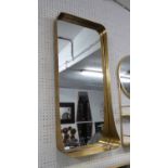 WALL MIRRORS, a pair, 1960's French style, 91cm x 41cm.