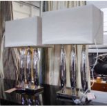 R V ASTLEY DARI TABLE LAMPS, a pair, with shades, 64cm H.