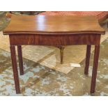 SERPENTINE TEA TABLE, George III mahogany with foldover top, 73cm H x 91cm W x 45cm D.