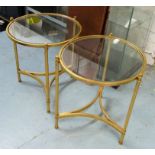 SIDE TABLES, a pair, gilt finish, 47cm H.