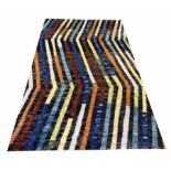 CONTEMPORARY NEPALESE RUG, 231cm x 140cm, polychrome striped design.