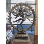 SHIVA, 20th century bronze study, 68cm H x 55cm x 22cm.