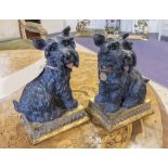 ORNAMENT, of a pair of dogs on gilt bases, 20cm H.