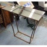 CONSOLE TABLE, 1950's French style with antiqued mirror top, 80cm x 35cm x 80cm.