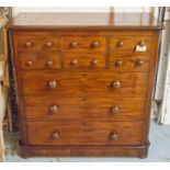 SCOTTISH CHEST, Victorian figured mahogany with five short above three long drawers,