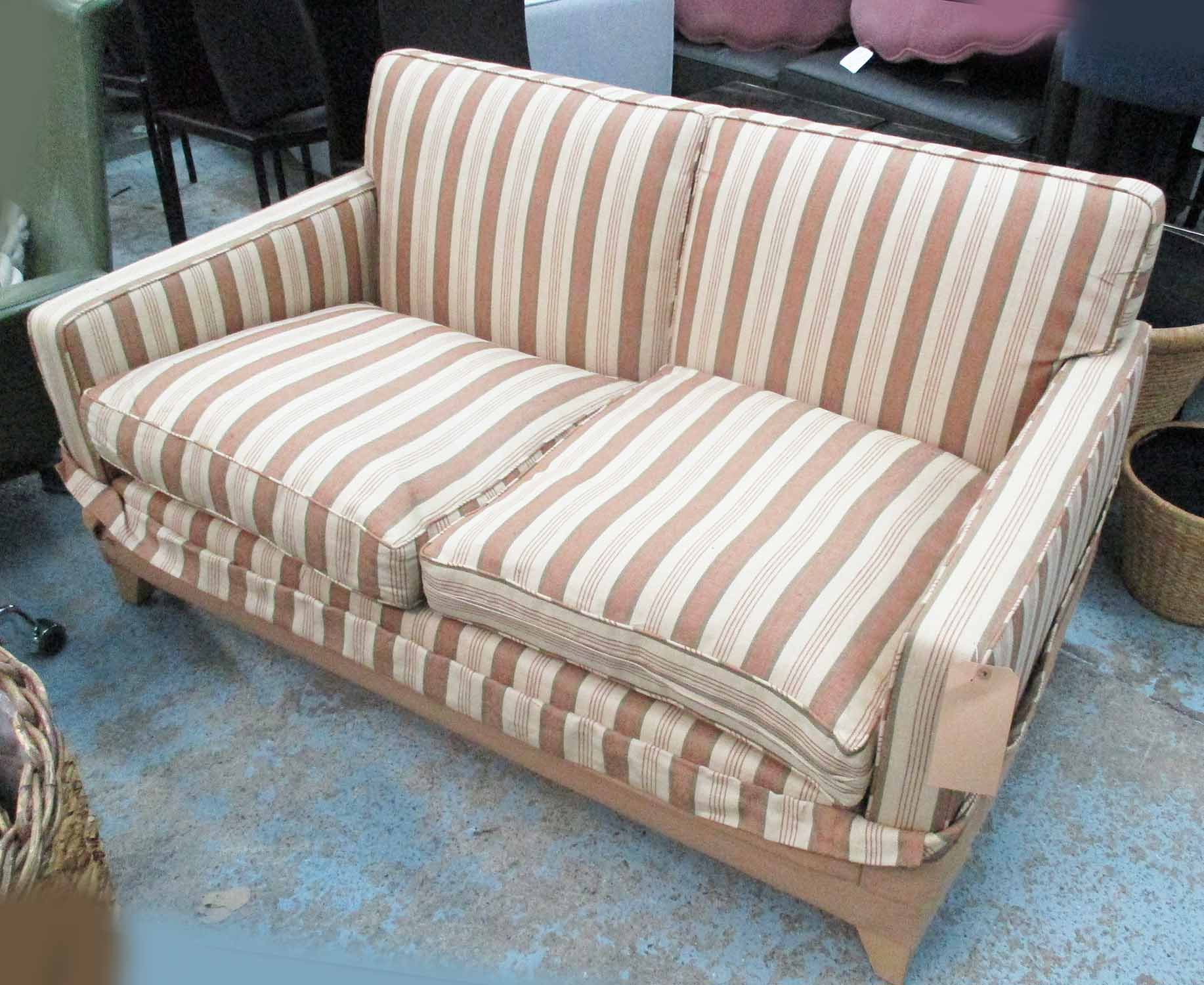 KINGCOME SOFA, of compact proportions, striped, 148cm x 85cm x 77cm H.