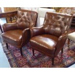 TUB ARMCHAIRS, a pair,