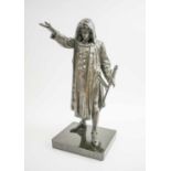 BRONZE SCULPTURE, miniature of Cola da Rienzi after Girolamo Masini, 43cm H.