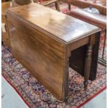 DROPLEAF TABLE, George IV mahogany with rounded rectangular hinged top, 75cm H x 38cm x 102cm,