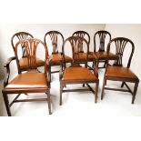 DINING CHAIRS, a set of seven,