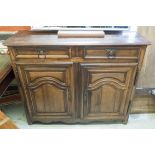 BUFFET, Louis XVI cherrywood with two short drawers over a pair of panelled doors,