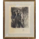 THÉOPHILE ALEXANDRE STEINLEN (Swiss-French 1859-1923) 'Coeur Sensible', lithograph,