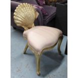 SHELL BACK SIDE CHAIR, gilt, 64cm x 88cm H.