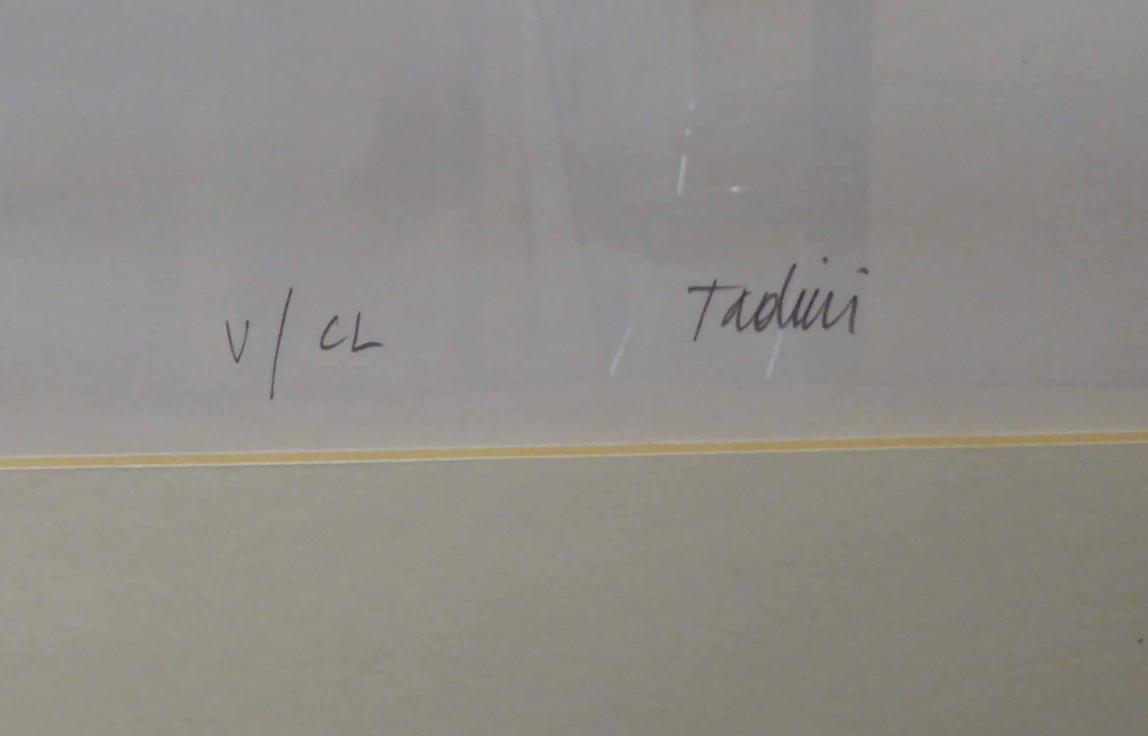 EMILIO TADINI (Italian 1927-2002) 'Profughi', screenprint, signed and numbered V/CL, 60cm x 48cm, - Image 2 of 2