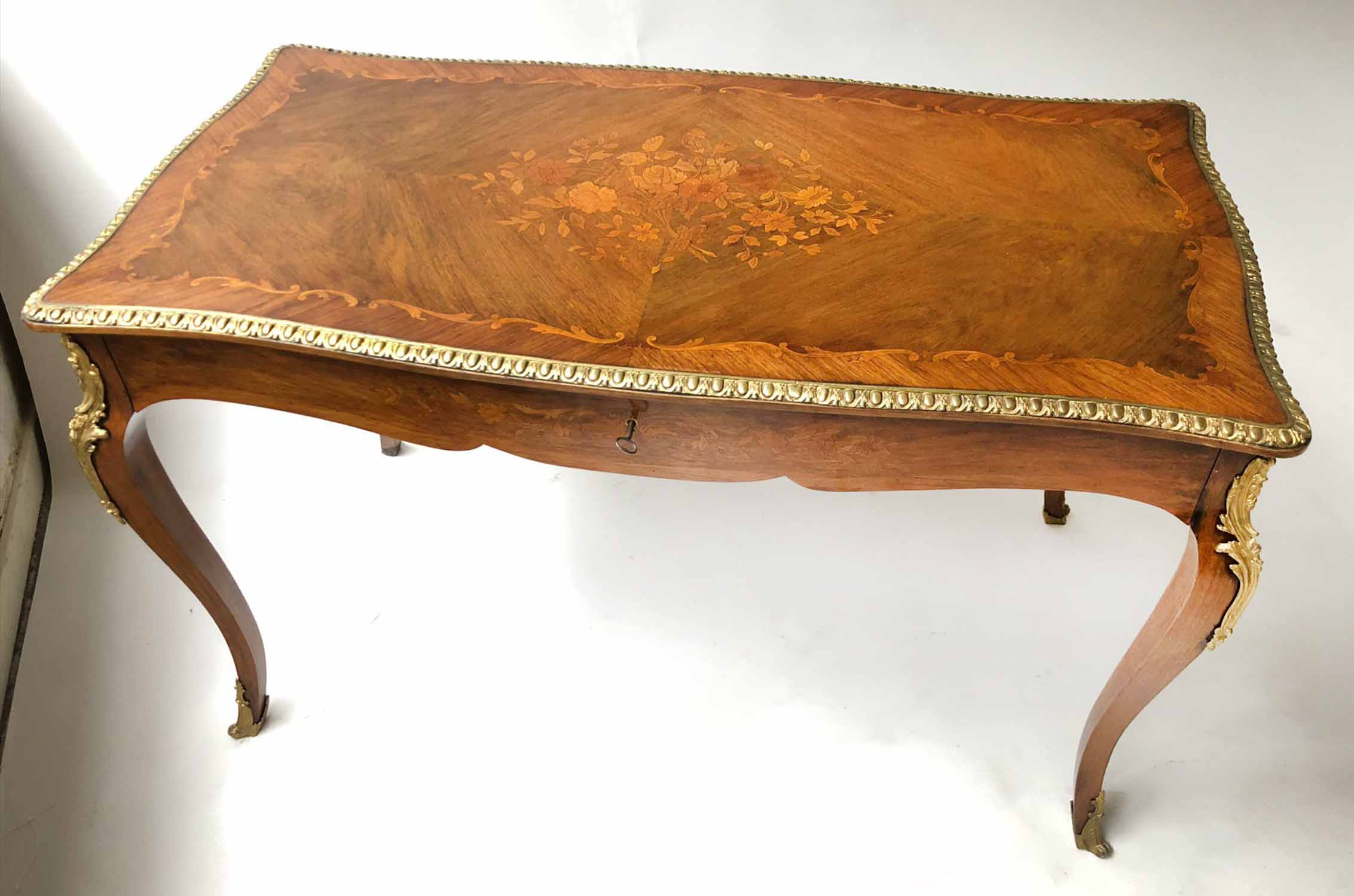 BUREAU PLAT, late 19th century, French Louis XV style kingwood, - Image 3 of 3