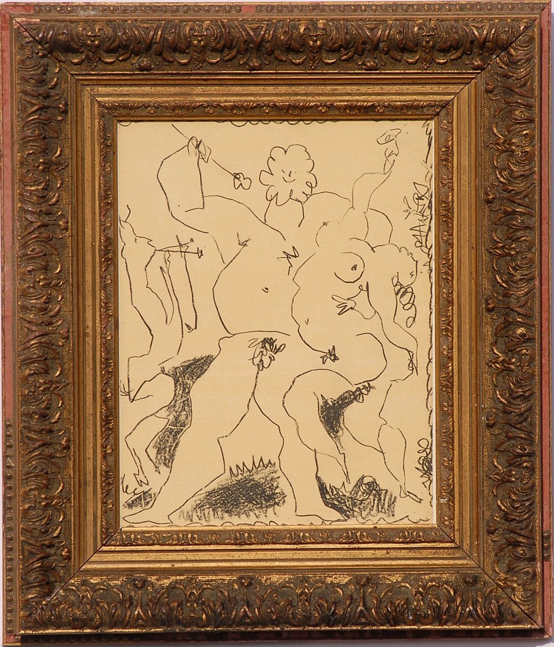 PABLO PICASSO 'Bacchanale', original lithograph, Edition:3000-1956, Ref: Mourlot, 32cm x 25cm,