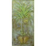 KEN DAVIS 'Banana Tree', from the tropics collection, mixed media on board, signed and titled verso,