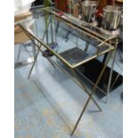 MAISON JANSEN INSPIRED DESK, gilt metal and glass, 95cm x 42cm x 89cm.