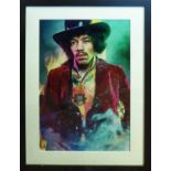 JIMI HENDRIX 1968, electric ladyland inside cover outtake photograph in mount 60cm x 40cm,