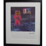 ANDY WARHOL 'Moon Landing (red)', 1977, lithograph, numbered 39/100, by Leo Castelli Gallery,