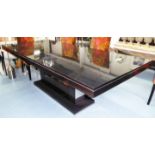 DINING TABLE, with rectangular block base, 81cm H x 250cm x 110cm.