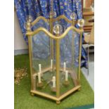 HALL LANTERN, by Charles Edwards in brass, 175cm H x 66cm x 57cm.