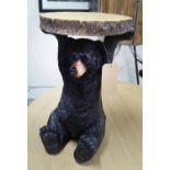 BEAR SIDE TABLE, Black Forest style, 53cm H x 35cm W.