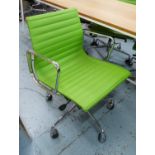 AFTER CHARLES & RAY EAMES ALUMINIUM GROUP STYLE DESK CHAIR, 91cm H x 57cm W.