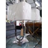 TABLE LAMPS, a pair, contemporary Continental style design, with shades, 75cm H.
