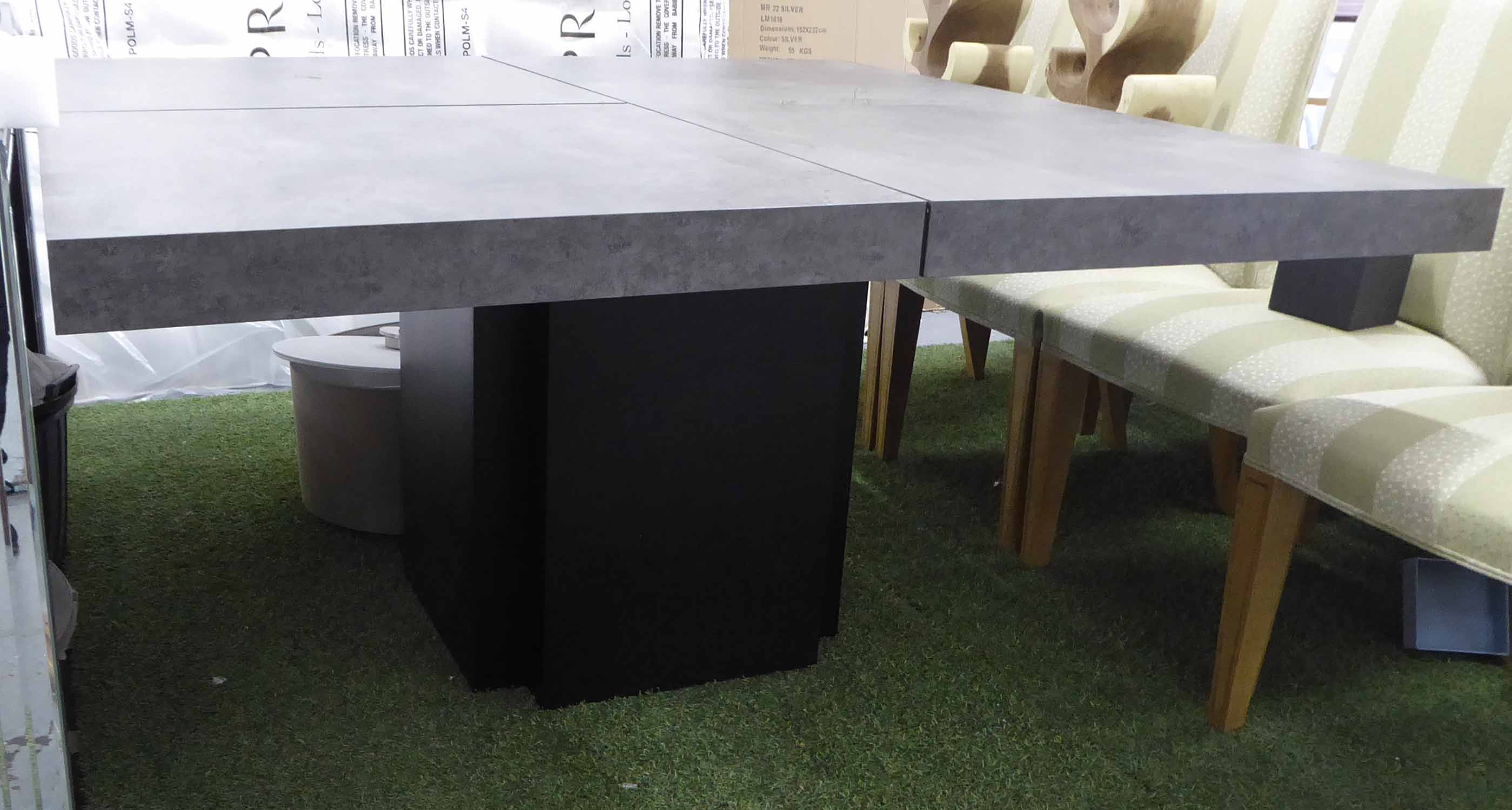 DINING TABLE, industrial style with a cement effect top on a plinth base, 150cm x 150cm x 75cm H. - Image 2 of 3