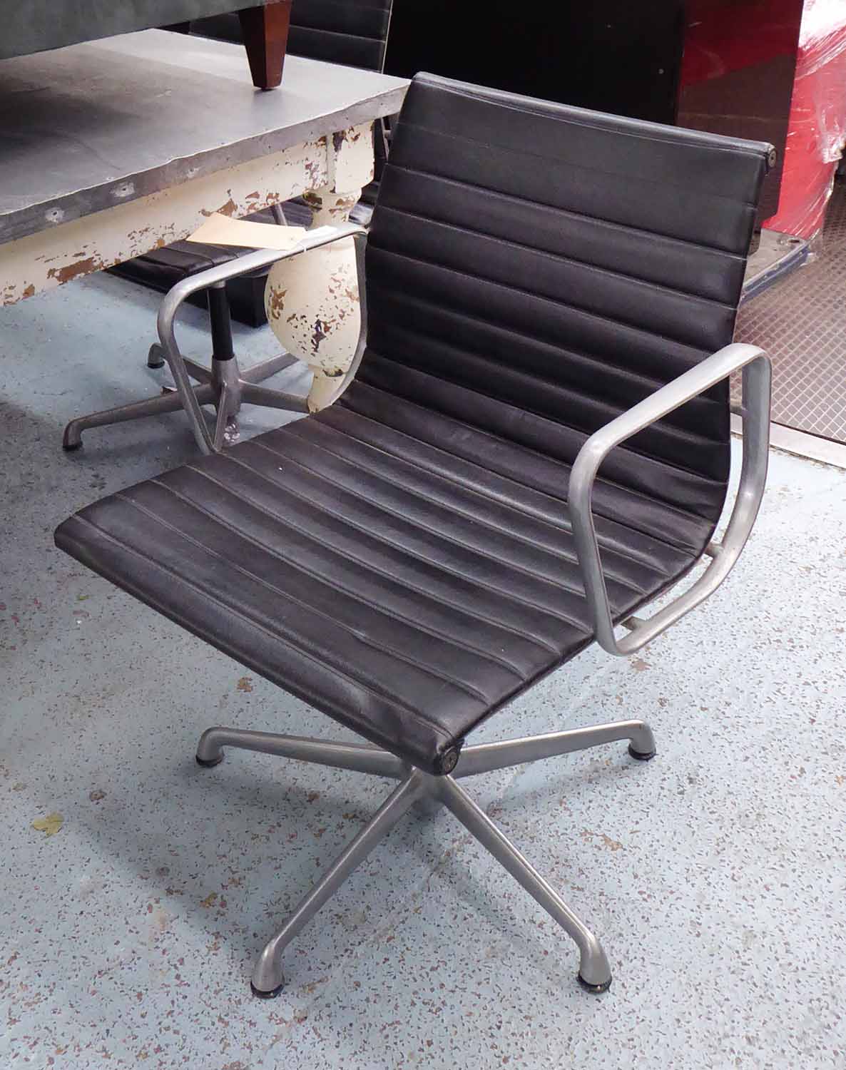 ICF UNDER HERMAN MILLER LICENCE EA107 CHAIR, by Charles & Ray Eames circa 1973 production, 87cm H.
