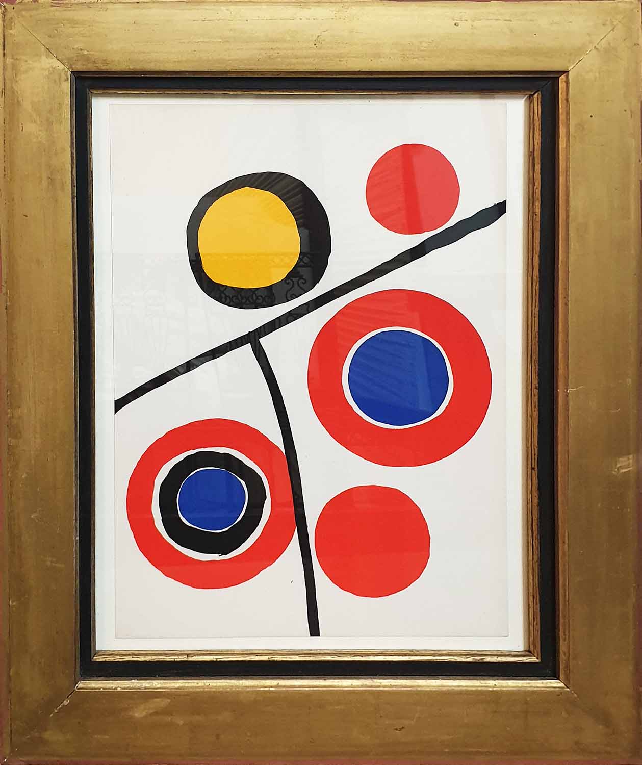 ALEXANDER CALDER 'Abstract in colours', lithograph 1973, printed by Maeght, 38cm x 27cm.