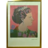 ANDY WARHOL 'Queen Margrethe II of Denmark', lithographic print, on Arches paper,